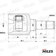 ШРУС FORD FOCUS 04-08/C-MAX 03-10 внутр. лев.  GA11076