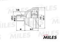 MILES GA20024 ШРУС AUDI A3/VW G5/G6/PASSAT/TOURAN/TIGUAN/CADDY 1.4-3.2 03- нар.