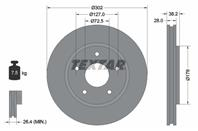 Диск тормозной передний CHRYSLER GRAND VOYAGER V 2.8 CRD 07- / DODGE: JOURNEY 2.4 ECO+  2.7 08-