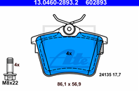 13.0460-2893.2_=1103 00 !колодки дисковые з. Peugeot 407 1.6-3.0/1.6-2.2HDi 04&gt