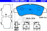 13.0460-3994.2_!колодки дисковые п. Peugeot 206/207/307  Citroen Xsara/Berlingo