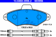 13.0460-3956.2 438 04FDB874571757B !колодки дисковые п. Citroen Xantia 1.6i-2.0i/1.9D/TD 93&gt