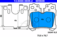 К-кт колодки зад lex ls 460/600 06-