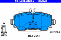 13.0460-2828.2_!колодки дисковые п. MB Vaneo 1.6i/1.9i/1.7CDi 01&gt