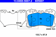 13.0460-5607.2 P83075GDB3473 [044650W110] !колодки дисковые п. Lexus LS460/LS600 06&gt