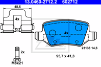 КОЛОДКИ MER W169/W245 A/B-CLASS 04- 96X41X15 ПЕР