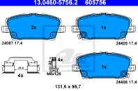 13.0460-5756.2_=1205 02 [45022SMGE01] !колодки дисковые п. Honda Cavic 1.3-1.8/