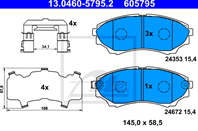 13.0460-5795.2_=GDB3403=1151 00 !колодки дисковые п. Ford Ranger 2.5TDi  Mazda