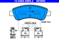 13.0460-3994.2_!колодки дисковые п. Peugeot 206/207/307  Citroen Xsara/Berlingo