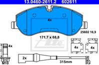 Klocek hamulcowy kpl. ford tourneo custom  transit  transit custom 2.0