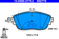 Колодки тормозные передние к-кт MERCEDES BENZ W117 CLA (2013&gt)/ A140/160 W176 (201