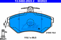 13.0460-2822.2_ 631 10 FDB1289 !колодки дисковые п