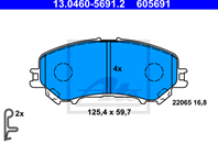 Klocek hamulcowy kpl. nissan x-trail renault koleos ii 1.6-2.0d 04.14