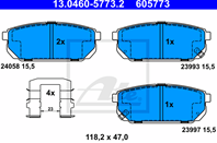 13.0460-5773.2_=P30023=1042 02=D11133M-01 !колодки дисковые з. KIA Sorento 2.4i