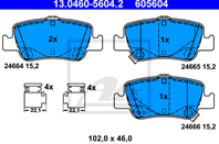 13.0460-5604.2 [0446602180] !колодки дисковые з. Toyota Auris/Corolla 1.4/1.4/1.6VVTi/2.0D 07&gt