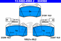 Колодки тормозные дисковые передн  ALFA ROMEO: GTV 3.0 V6 24V/3.0 V6 24V/3.2 V6 24V 94-05  SPIDER 3...