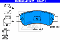 13.0460-4812.2_=1238 00 !колодки дисковые з. Citroen Jumper 2.2HDi 06&gt