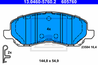 Колодки MITSUBISHI LANCER 03=&gt GALANT 06=&gt