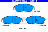 13.0460-5818.2_=D5116M-01 [45022SM4A00] !колодки дисковые п. Honda Accord all 9