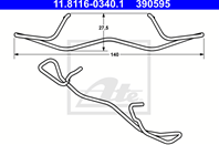 11.8116-0340.1_ремк-т тормозных колодок! Audi A3 