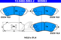 13.0460-5863.2_=FDB1905 !колодки дисковые п. Daewoo Nubira/Evanda  Chevrolet La