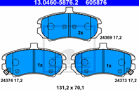 13.0460-5876.2_!колодки дисковые п. Hyundai Elantra XD 1.6/2.0/2.0CRDi 03&gt