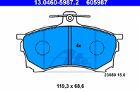 13.0460-5987.2_=593 000B-SX !колодки дисковые п. Mitsubishi Carisma 1.6/1.8/16V