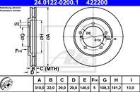 24.0122-0200.1_диск тормозной передний! Suzuki Grand Vitara 2.0-2.0HDi 98-00