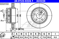 Диск торм bmw e83 x3 2.0/2.5/2.0d/3.0d 04- зад вент 320x22