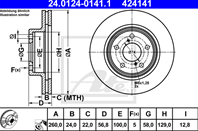 24.0124-0141.1_диск тормозной передний! subaru impreza/legacy 1.6-2.0 89&gt