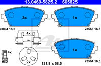 13.0460-5825.2 fdb1439694 02572428b !колодки дисковые п. honda accord 1.8/2.0/2.0tdi 98-03