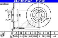 24.0112-0162.1_диск тормозной задний! peugeot 407 1.8-3.0/1.6hdi/2.0-2.7hdi 04&gt