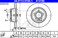 Диск торм vw t4/sharan 2.0-2.8/1.9d/tdi/2.5tdi 90- зад не вент 294x13.5