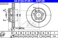 Диск торм vw t4 96-03 пер вент 15 -rad 280x24