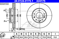 24.0124-0175.1_диск тормозной передний! Mazda 323/6/626 1.8/2.0/2.0TD 98&gt