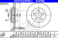 24.0112-0154.1_диск тормозной задний! Ford Mondeo