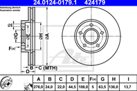 Диск торм frd tourneo connect/transit connect 1.8 16v/1.8di/tdci 02- пер вент 278x24