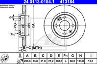 24.0113-0184.1_диск тормозной передний! Peugeot Partner Citroen Berlingo 1.1/1.