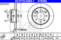 24.0110-0264.1 диск тормозной задний! Hyundai Lantra 1.5-1.9D 90&gt