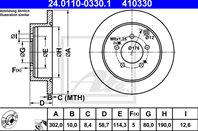 Диск торм cit c-crosser/mit outlander/pgt 4007 07- зад 302x10