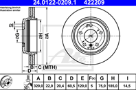 24.0122-0209.1_диск тормозной задний! bmw e46 2.5-3.0d m54/m57 00&gt