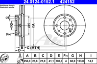 24.0124-0152.1_диск тормозной передний! opel astra 1.4-1.7td 98&gt