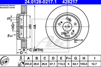 24.0128-0217.1_диск тормозной передний! Honda CR-V 2.0/2.2 07&gt