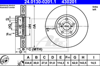 Диск торм lex gs 3.0-4.6 05-11/2.5 12- пер вент l