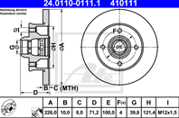 Диск торм vw golf ii/iii/passat ii/iii зад не вент