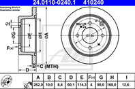 24.0110-0240.1_диск тормозной задний! mitsubishi galant/lancer 1.3-2.5i 91&gt