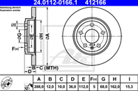 24.0112-0166.1_диск тормозной задний! Audi A4 2.0