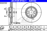 24.0125-0142.1_диск тормозной передний! opel astr