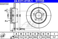 Диск торм. зад. FORD FOCUS II C-MAX 1.4-1.8L 2004=&gt (POWER DISC)