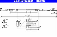 24.3727-0246.2_трос ручника правый! BMW E39 all 9